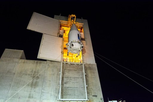 Landsat 9 Hoist out of Transfer Tower at IPF
