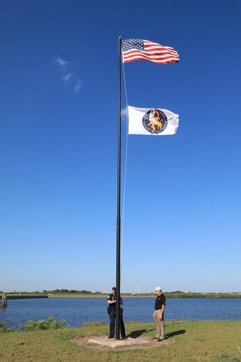 Crew-3 Flag Raising by Countdown Clock