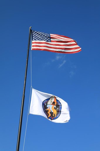 Crew-3 Flag Raising by Countdown Clock