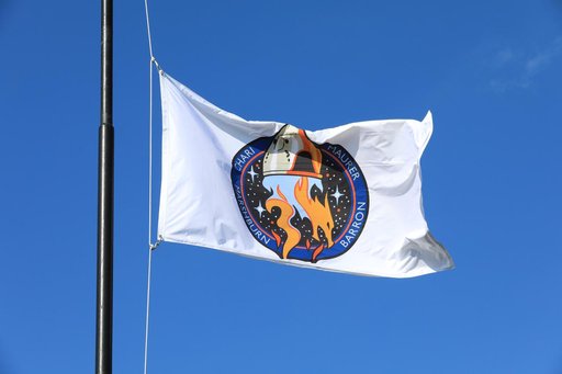 Crew-3 Flag Raising by Countdown Clock