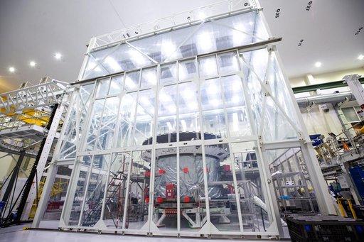 Artemis II Service Module in O&C Highbay Clean Room
