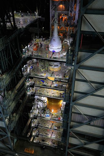 Artemis I with Top Platforms Retracted