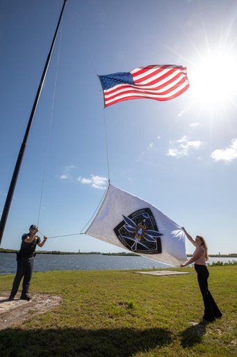 SpaceX Crew-4 Flag Raising