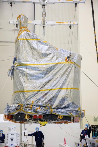 Psyche Spacecraft Unboxing and Move to Stand