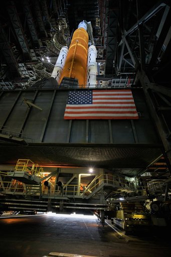Crawler Transporter 2 Roll into VAB for Artemis I WDR Rollout &