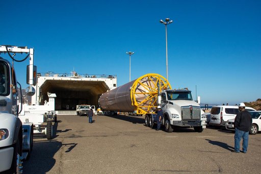 JPSS-2 Atlas V Booster Arrival, Offload, and Transport to HIF