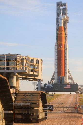 Artemis I Launch Rollout Rocket on Pad