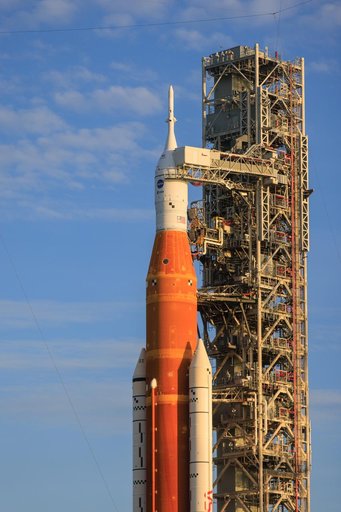 Artemis I Launch Rollout Rocket on Pad