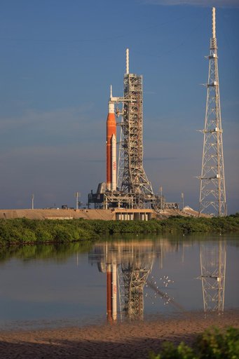 Artemis I Launch Rollout Rocket on Pad