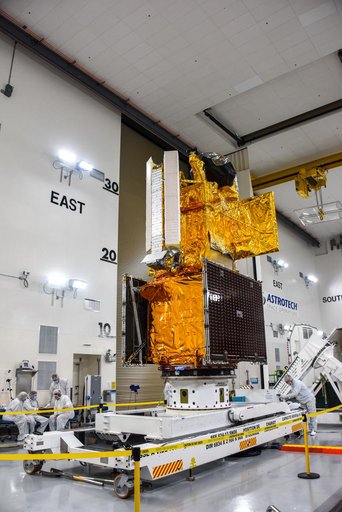 SWOT Spacecraft Move Into Transport Container