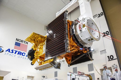 SWOT Spacecraft Move Into Transport Container