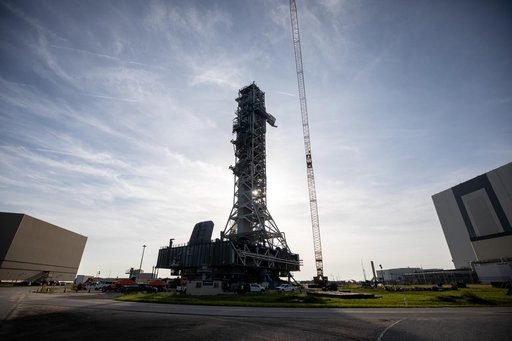 Mobile Launcher 1 (ML-1) Rolls to Launch Pad 39B for Artemis ll