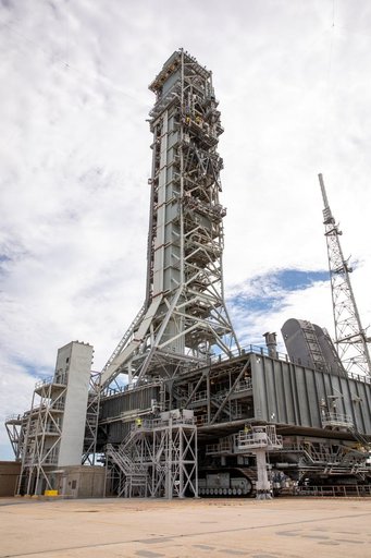 Mobile Launcher 1 (ML-1) Rolls to Launch Pad 39B for Artemis ll