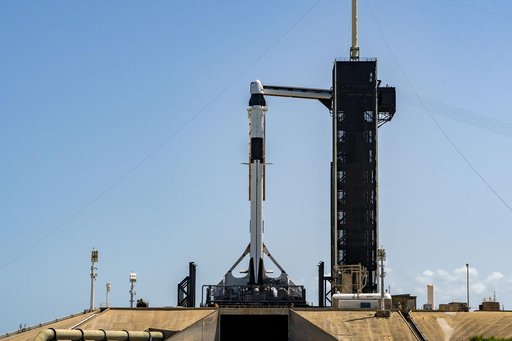 NASA's SpaceX Crew-7 Rollout and Lift to Vertical
