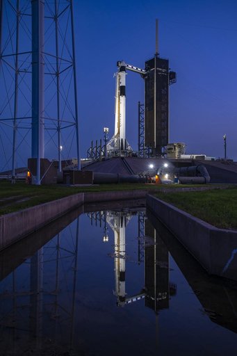 NASA's SpaceX Crew-7 at LC 39A - Sunset