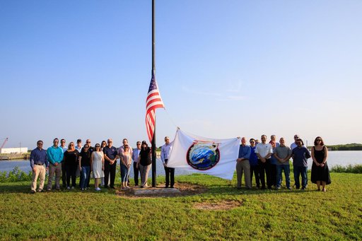 SpaceX Crew-7 Flag Raising
