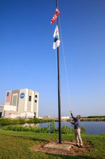 SpaceX Crew-7 Flag Raising