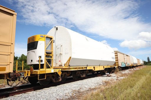 Artemis II Booster Segments Arrive at KSC