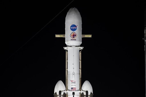 Psyche: SpaceX Falcon 9 Heavy Vertical at LC 39A