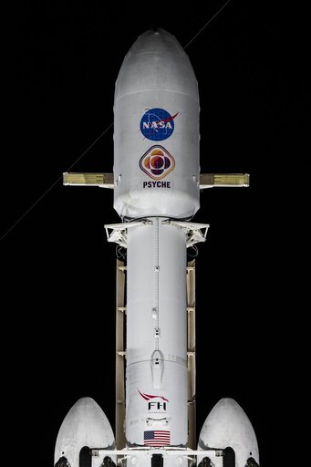 Psyche: SpaceX Falcon 9 Heavy Vertical at LC 39A