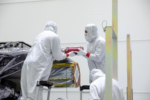 GOES-U Unboxing, Lift to Vertical, Move to Stand