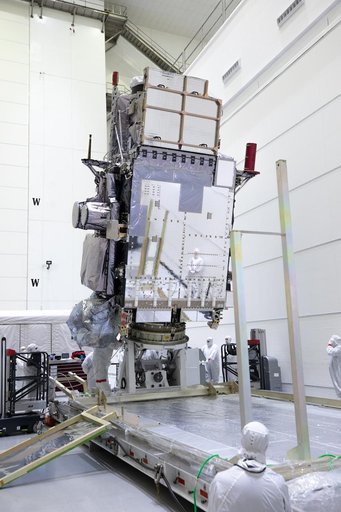 GOES-U Unboxing, Lift to Vertical, Move to Stand