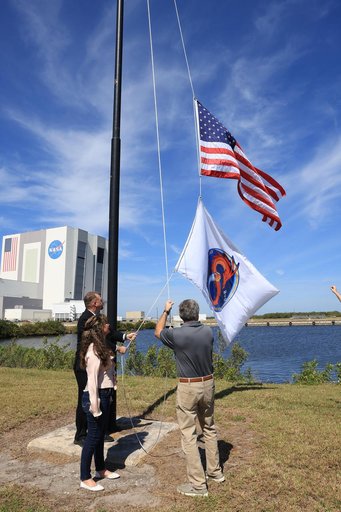 SpaceX Crew-8 Flag Raising