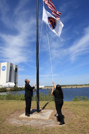 SpaceX Crew-8 Flag Raising