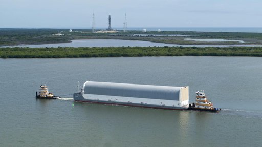 Artemis II Core Stage Arrival at KSC - DRONE