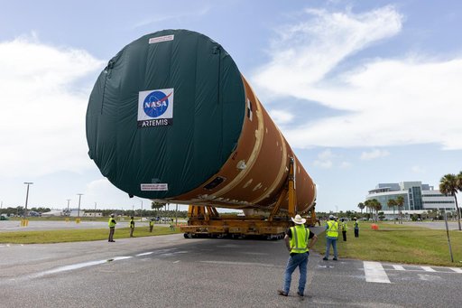 Artemis II Core Stage Transport to VAB