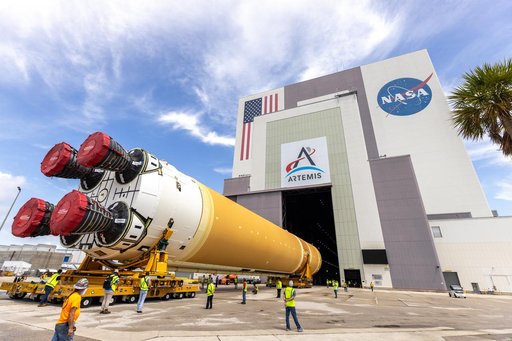 Artemis II Core Stage Transport to VAB