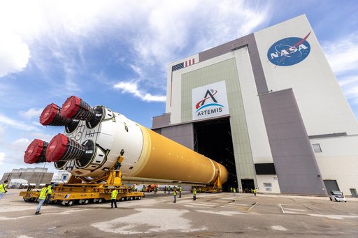 Artemis II Core Stage Transport to VAB