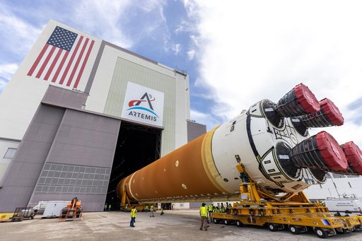 Artemis II Core Stage Transport to VAB