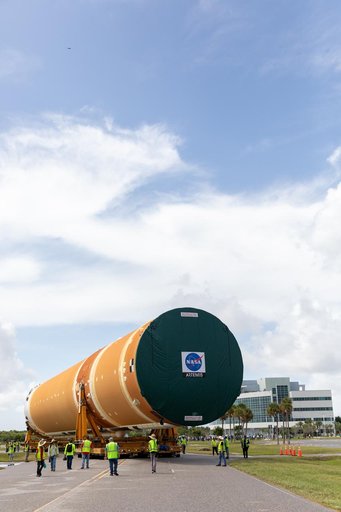 Artemis II Core Stage Transport to VAB