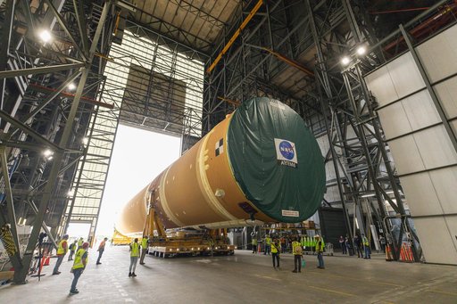 Artemis II Core Stage Transport to VAB