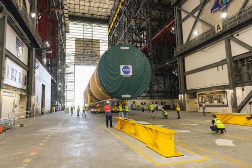Artemis II Core Stage Transport to VAB