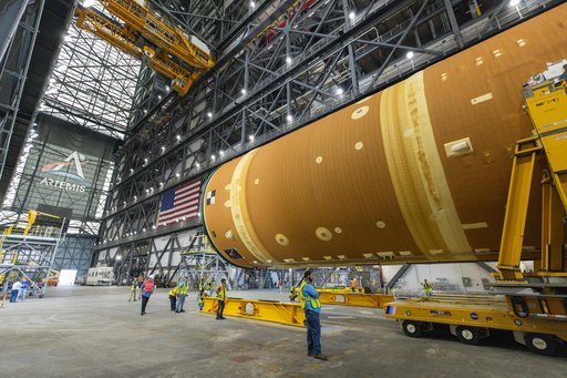 Artemis II Core Stage Transport to VAB