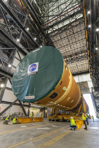 Artemis II Core Stage Transport to VAB