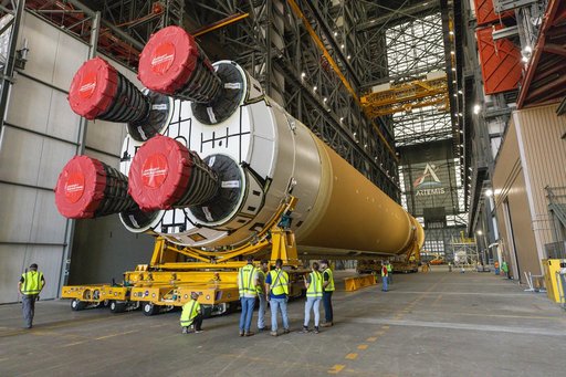 Artemis II Core Stage Transport to VAB