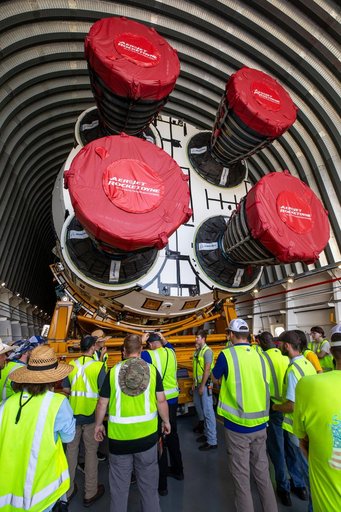 Artemis II Core Stage Offload and Transport to VAB