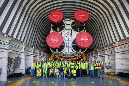 Artemis II Core Stage Offload and Transport to VAB