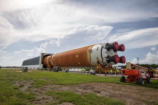Artemis II Core Stage Offload and Transport to VAB