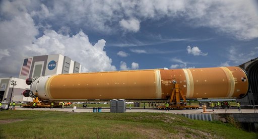 Artemis II Core Stage Offload and Transport to VAB