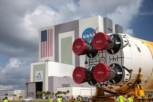 Artemis II Core Stage Offload and Transport to VAB