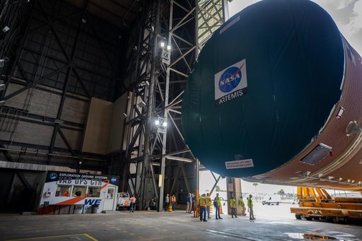Artemis II Core Stage Offload and Transport to VAB