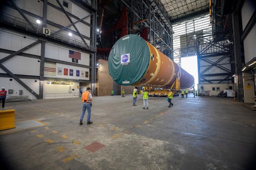 Artemis II Core Stage Offload and Transport to VAB