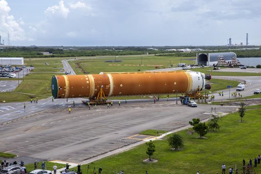 Artemis II Core Stage Offload and Transport to VAB