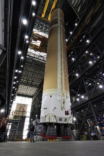 Artemis II Core Stage Lift to High Bay 2
