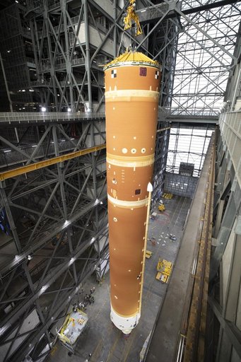 Artemis II Core Stage Move to VAB High Bay 2