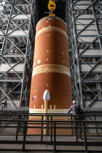 Artemis II Core Stage Move to VAB High Bay 2